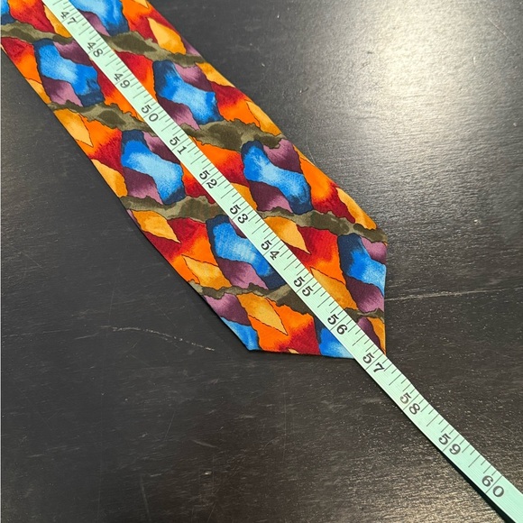 Jerry Garcia Orange Multicolored Abstract Mens Neck Tie Classic Width - Picture 5 of 7